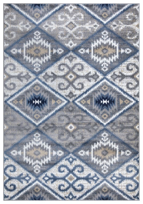 Paris Kilim Design Rug V4 - Blue