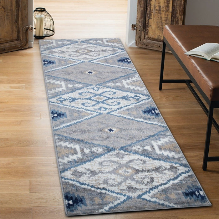 Paris Kilim Design Rug V4 - Blue