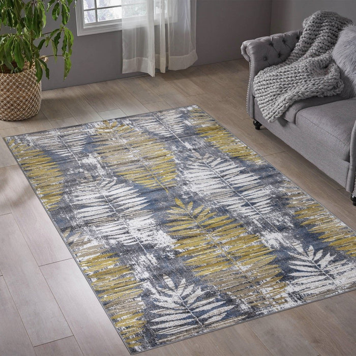 Paris Leaf Rug - Mustard