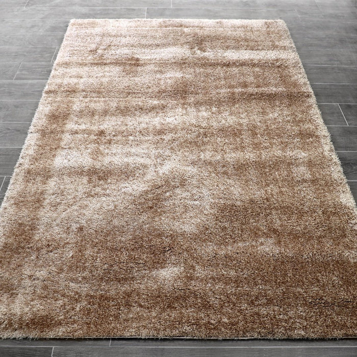 Puffy Shimmer Beige Shaggy Rug