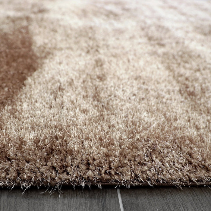 Puffy Shimmer Beige Shaggy Rug