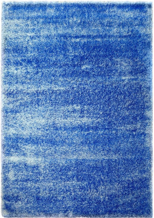 Puffy Shimmer Blue Shaggy Rug