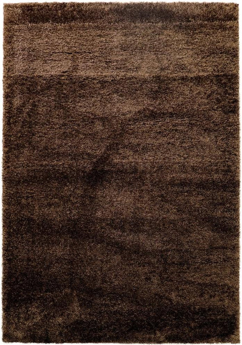 Puffy Shimmer Brown Shaggy Rug