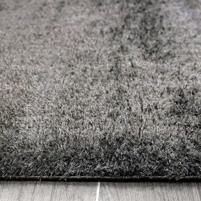 Puffy Shimmer Dark Grey Shaggy Rug