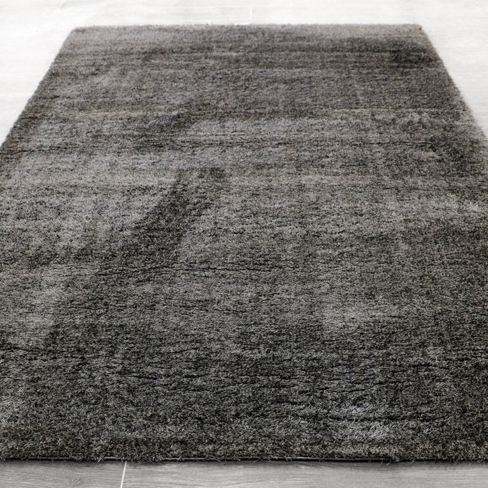 Puffy Shimmer Dark Grey Shaggy Rug