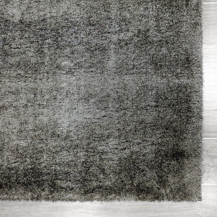 Puffy Shimmer Dark Grey Shaggy Rug