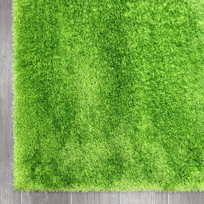 Puffy Shimmer Green Shaggy Rug