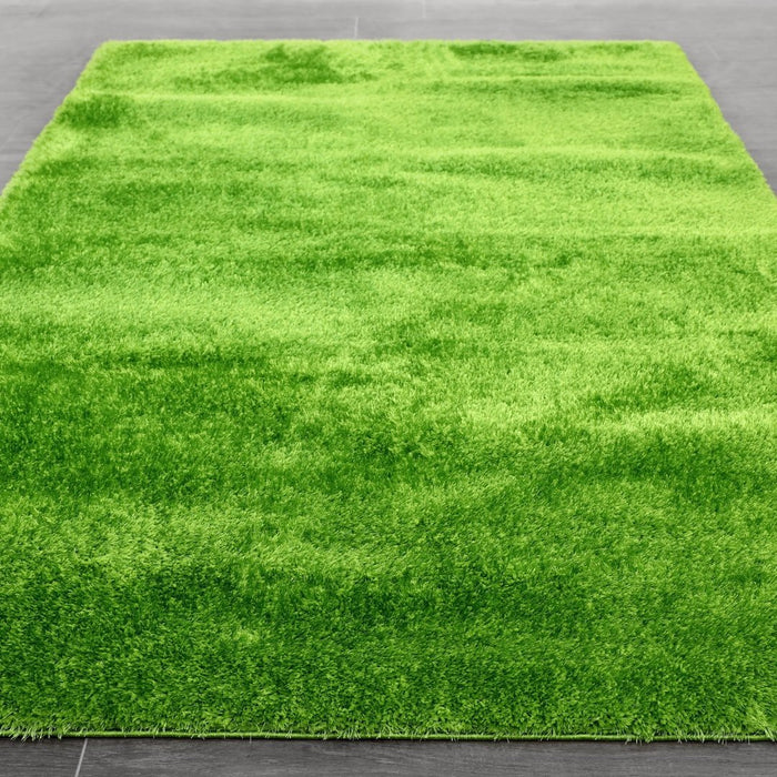 Puffy Shimmer Green Shaggy Rug