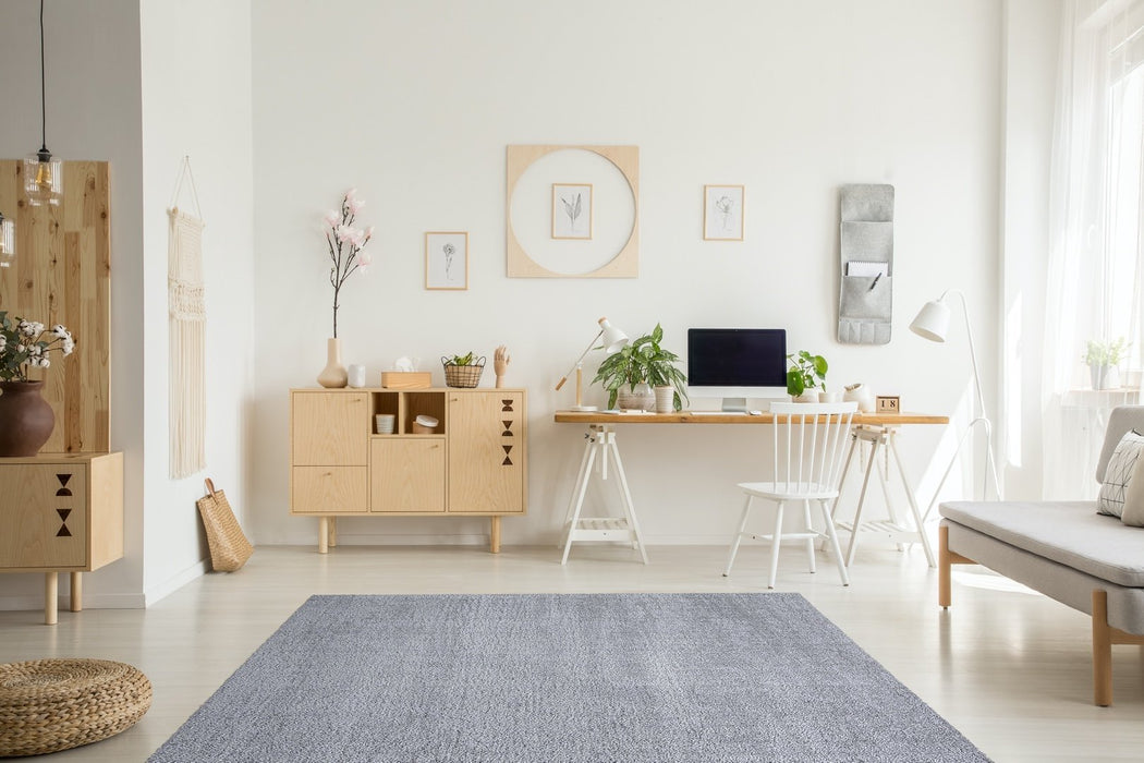 Puffy Shimmer Grey Shaggy Rug