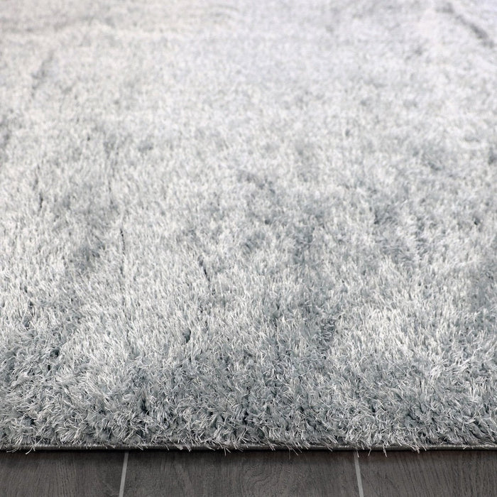 Puffy Shimmer Grey Shaggy Rug