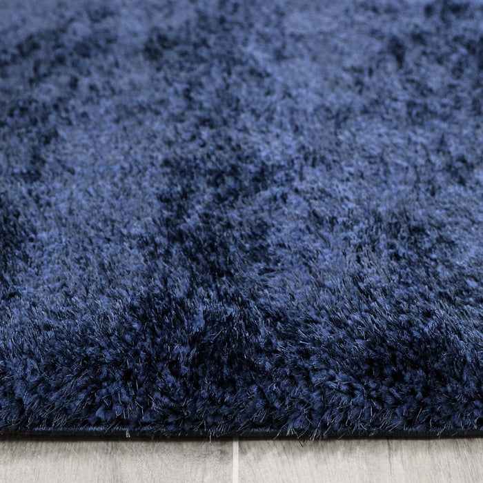 Puffy Shimmer Navy Shaggy Rug