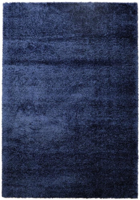 Puffy Shimmer Navy Shaggy Rug