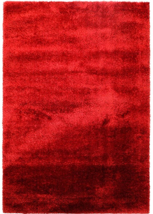 Puffy Shimmer Red Shaggy Rug