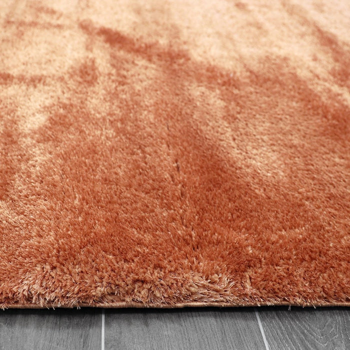 Puffy Shimmer Terracotta Shaggy Rug