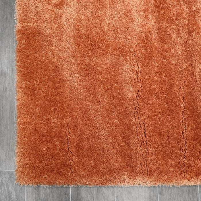 Puffy Shimmer Terracotta Shaggy Rug