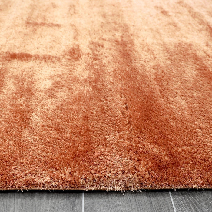 Puffy Shimmer Terracotta Shaggy Rug