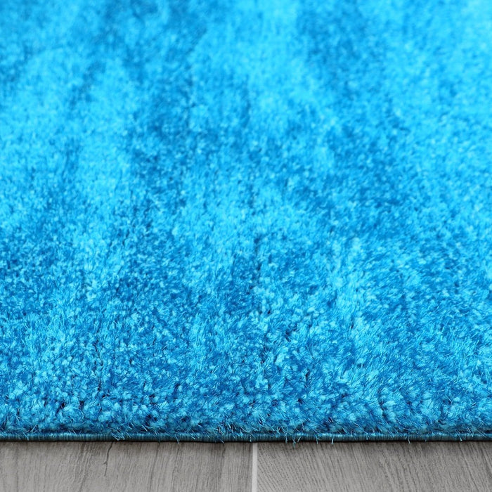 Puffy Shimmer Turquoise Shaggy Rug