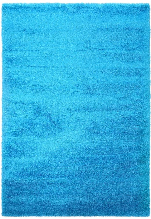 Puffy Shimmer Turquoise Shaggy Rug