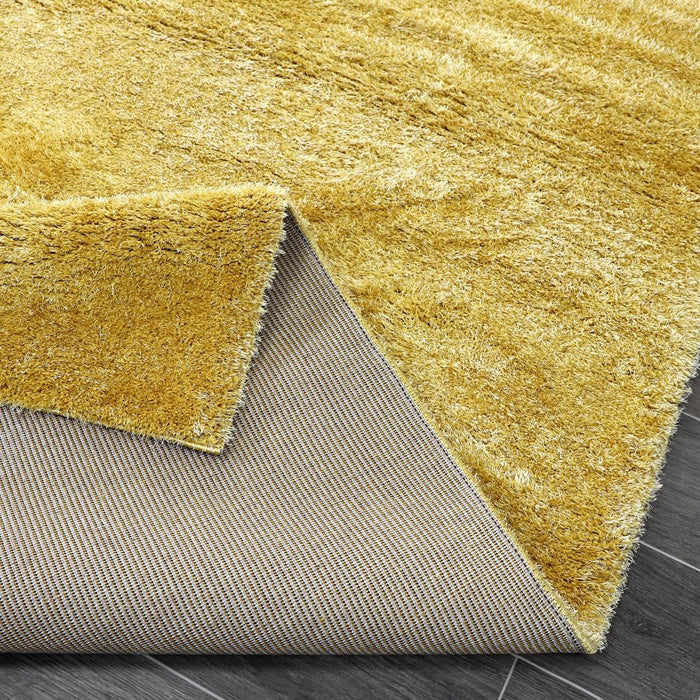 Puffy Shimmer Yellow Shaggy Rug