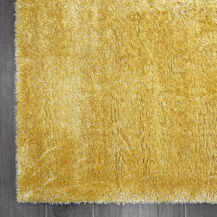 Puffy Shimmer Yellow Shaggy Rug