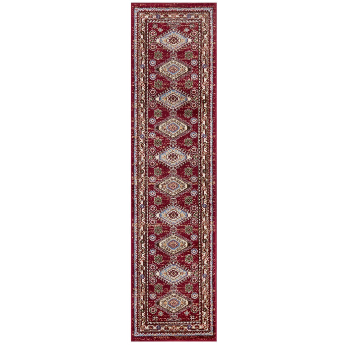 Qashqai Multi Medallion Rug - Red