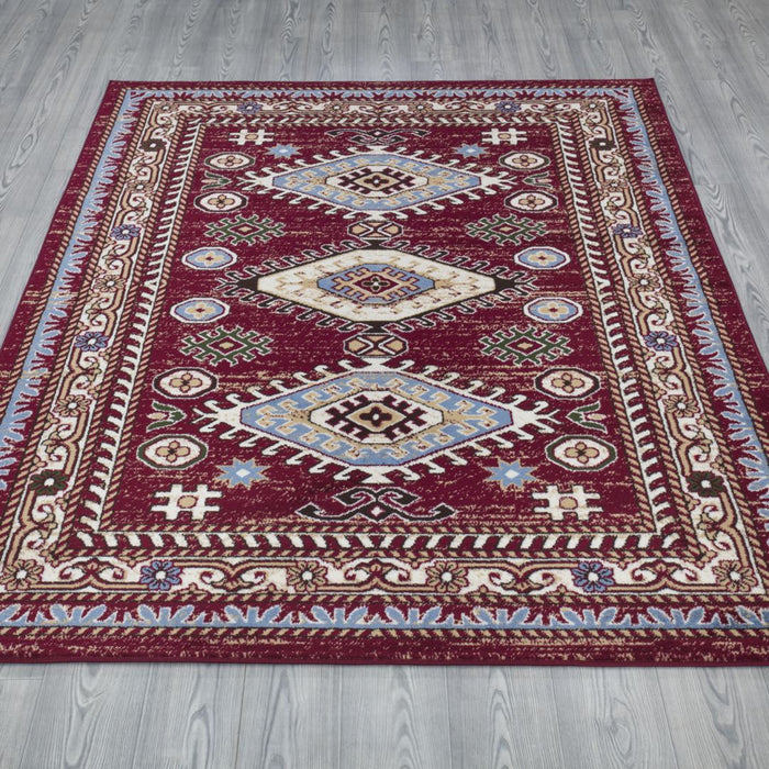 Qashqai Multi Medallion Rug - Red