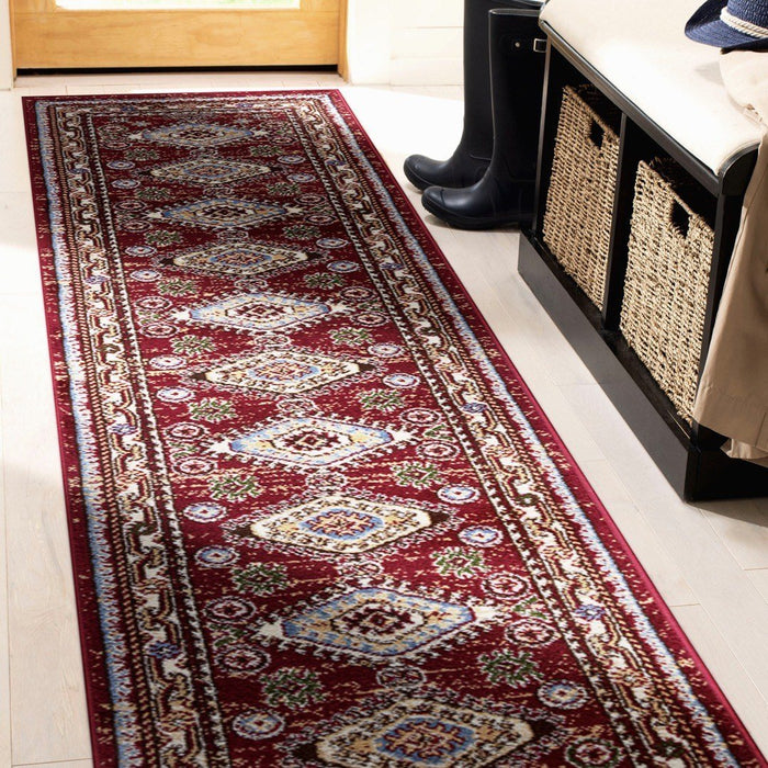 Qashqai Multi Medallion Rug - Red