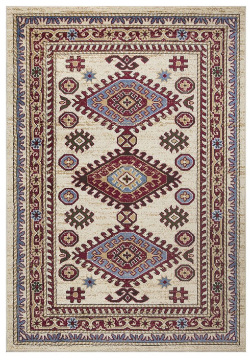 Qashqai Multi Medallion Rug V1 - Cream