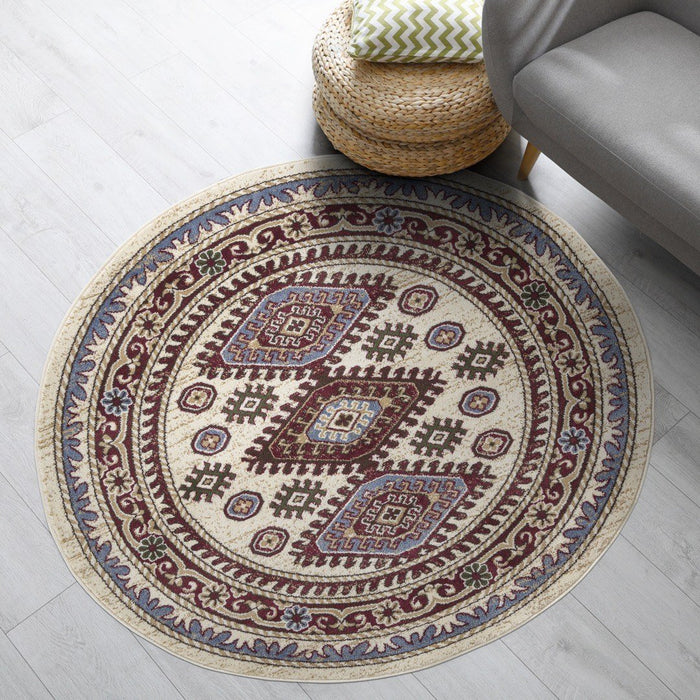 Qashqai Multi Medallion Rug V1 - Cream