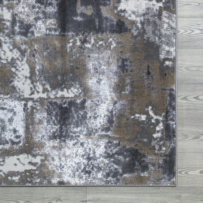 Ritz Abstract Modern Rug Silver & Grey (V1)