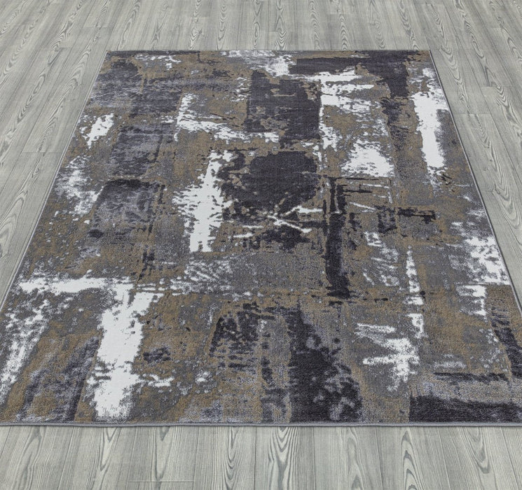 Ritz Abstract Modern Rug Silver & Grey (V1)