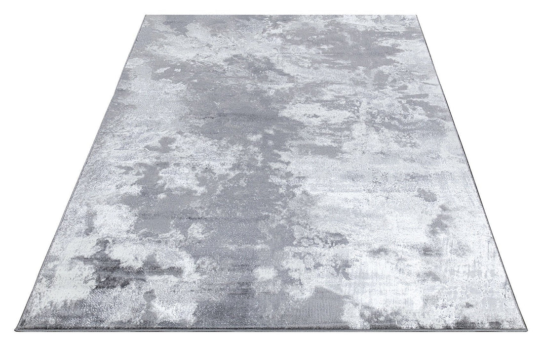 Ritz Abstract Modern Rug Silver & Grey (V2)