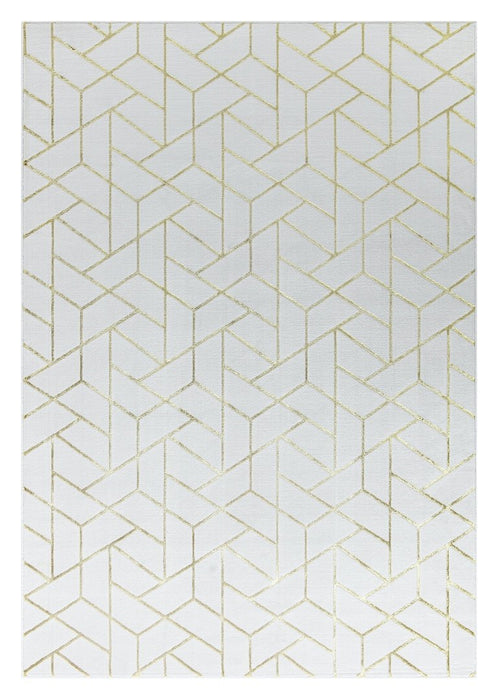 Ritz Geometric Contemporary Rug Gold & Cream (V2)