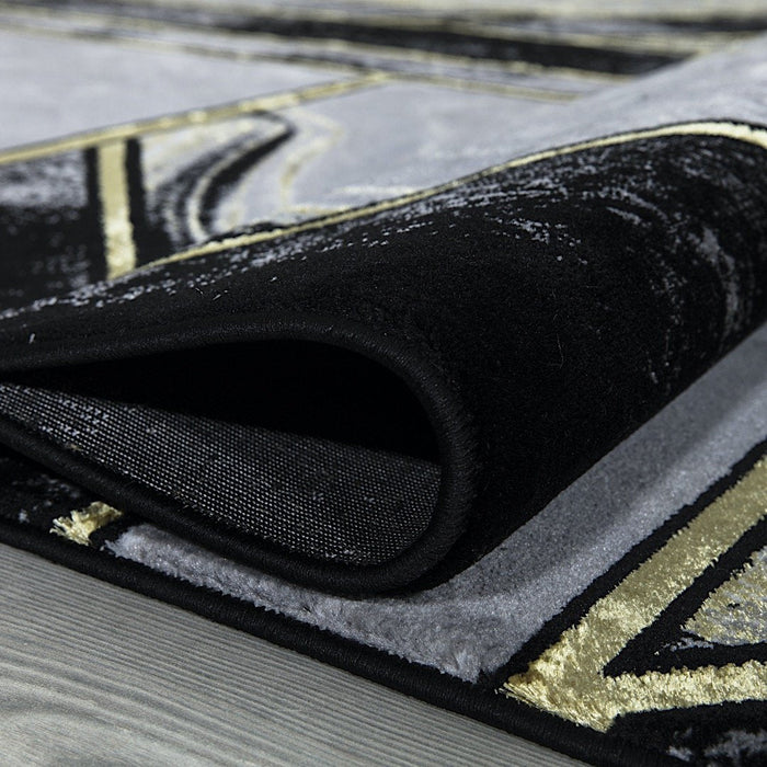 Ritz Geometric Modern Rug Gold & Black (V1)