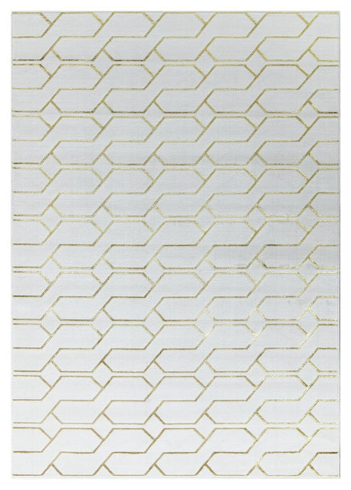 Ritz Geometric Modern Rug Gold & Cream