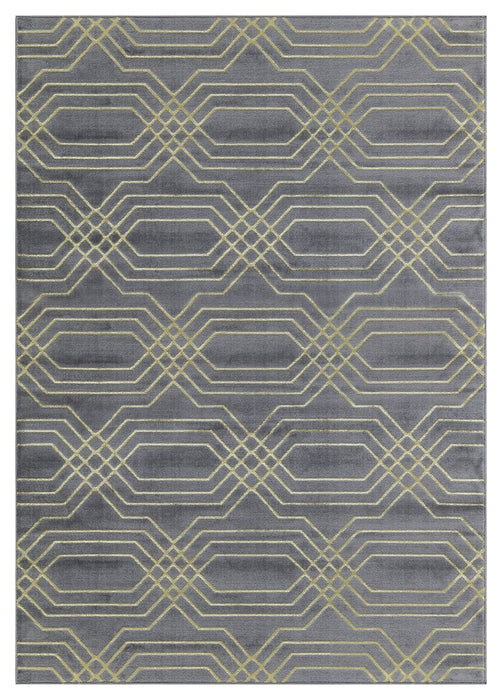 Ritz Geometric Modern Rug Gold & Grey (V2)