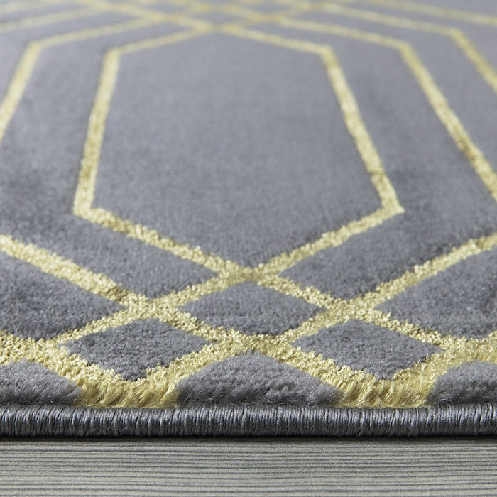 Ritz Geometric Modern Rug Gold & Grey (V2)