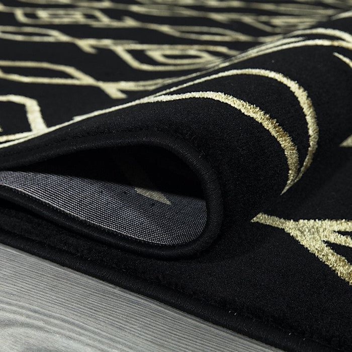 Ritz Moroccan Contemporary Rug Gold & Black