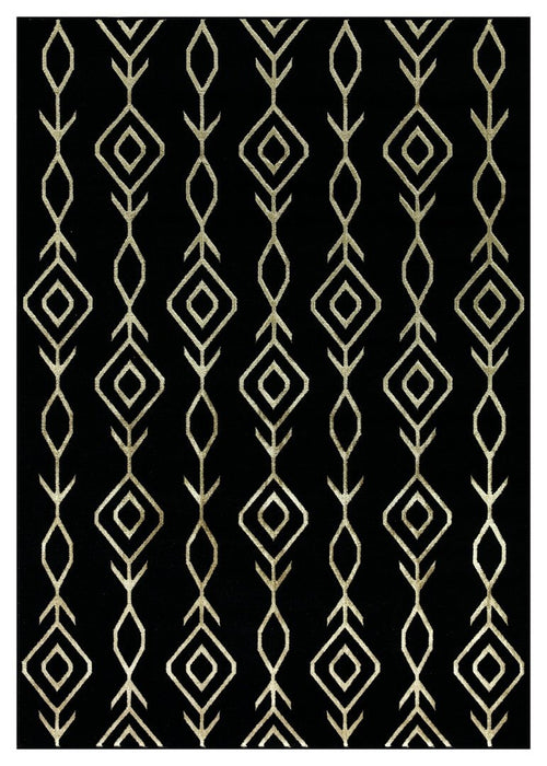 Ritz Moroccan Contemporary Rug Gold & Black