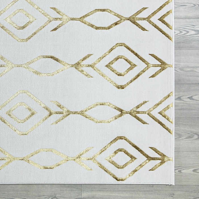 Ritz Moroccan Contemporary Rug Gold & Cream