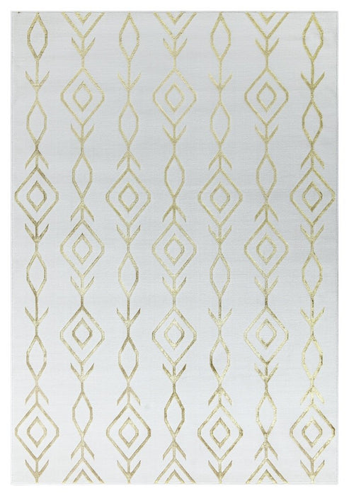 Ritz Moroccan Contemporary Rug Gold & Cream