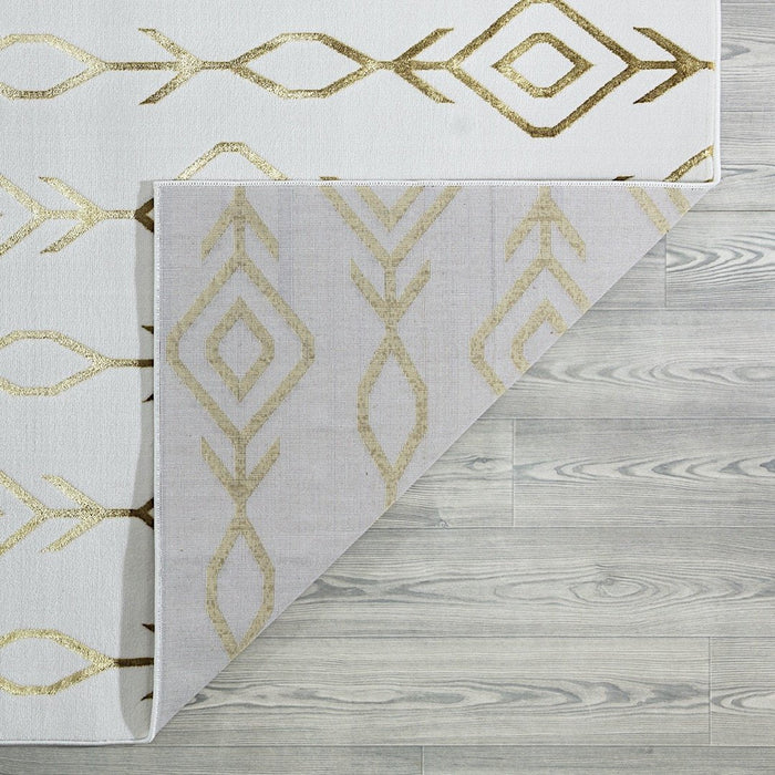 Ritz Moroccan Contemporary Rug Gold & Cream