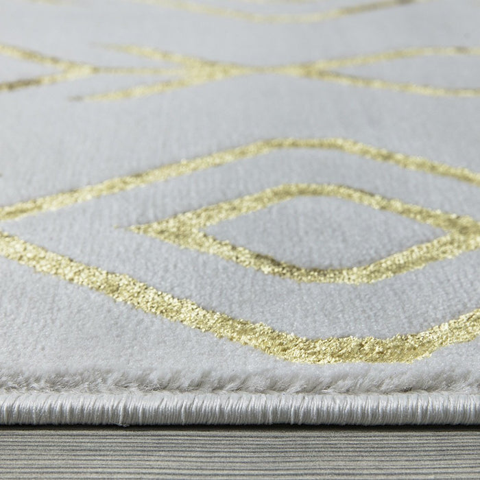 Ritz Moroccan Contemporary Rug Gold & Cream