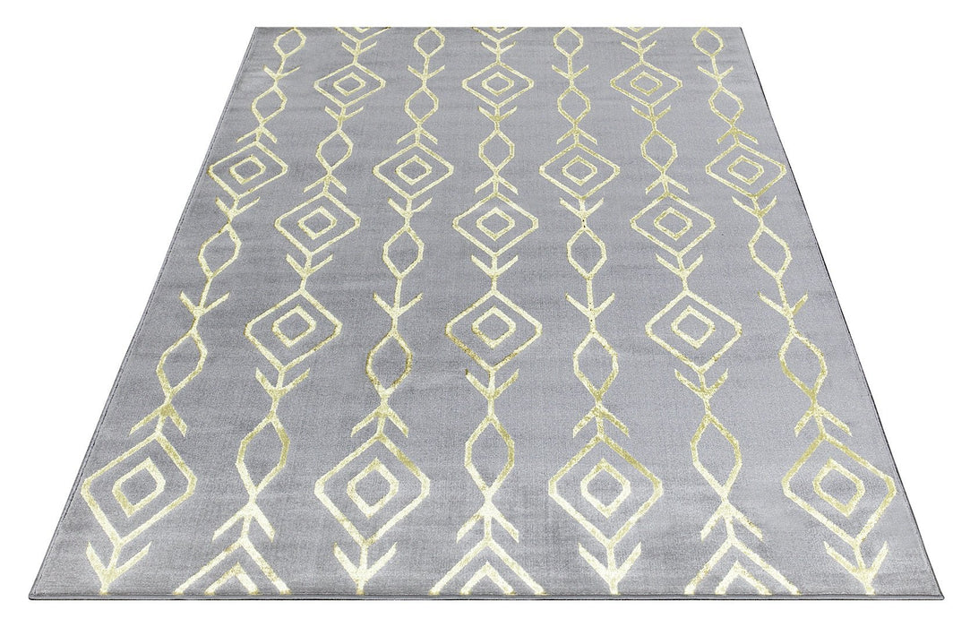 Ritz Moroccan Contemporary Rug Gold & Grey