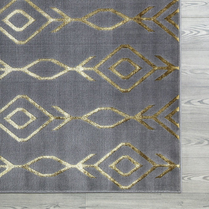 Ritz Moroccan Contemporary Rug Gold & Grey