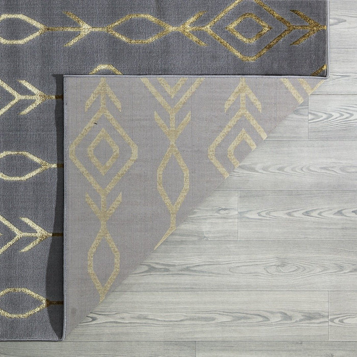 Ritz Moroccan Contemporary Rug Gold & Grey