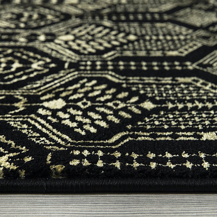 Ritz Moroccan Style Rug Gold & Black