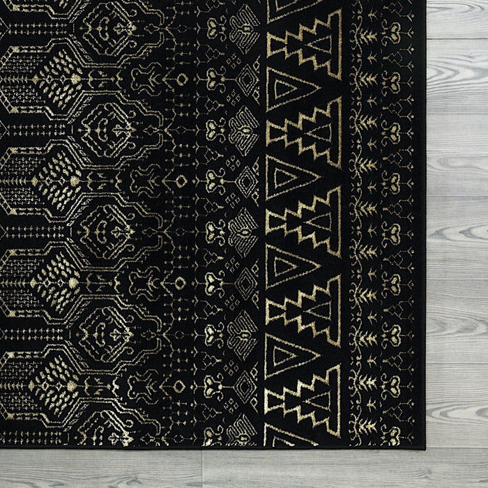 Ritz Moroccan Style Rug Gold & Black