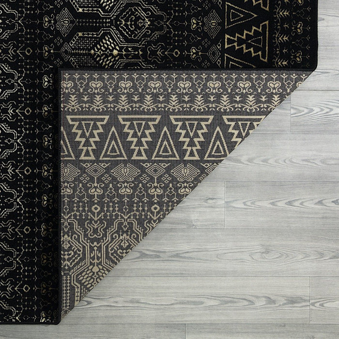 Ritz Moroccan Style Rug Gold & Black