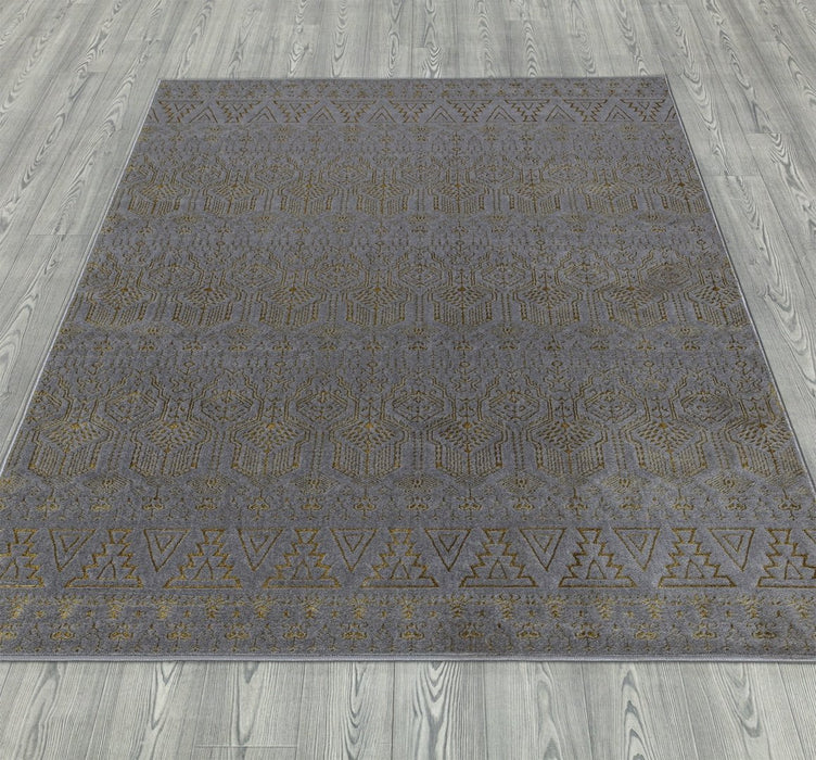 Ritz Moroccan Style Rug Gold & Grey